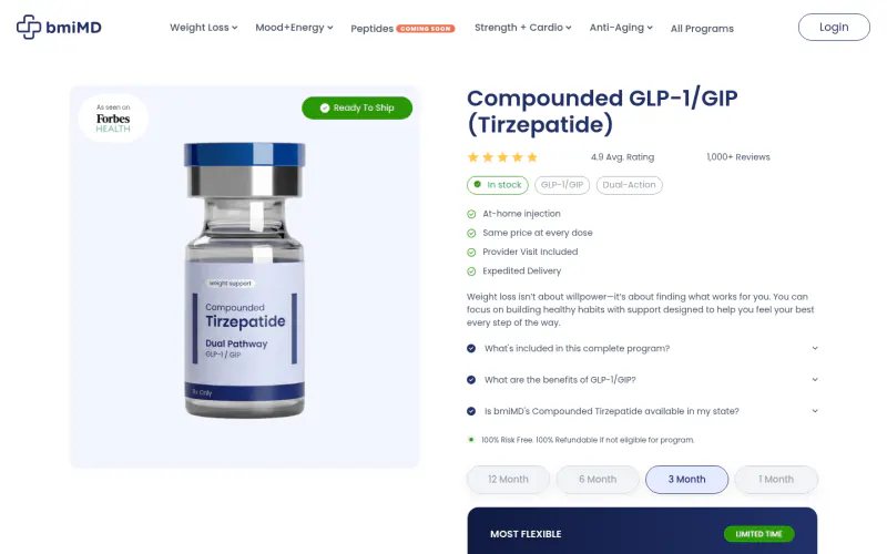 bmiMD website screenshot