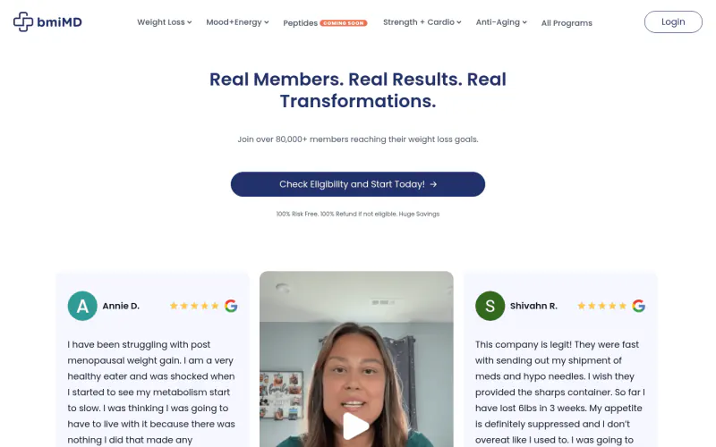 bmiMD reviews page screenshot