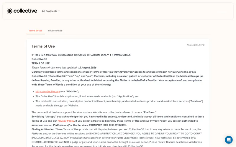 Collective terms page screenshot