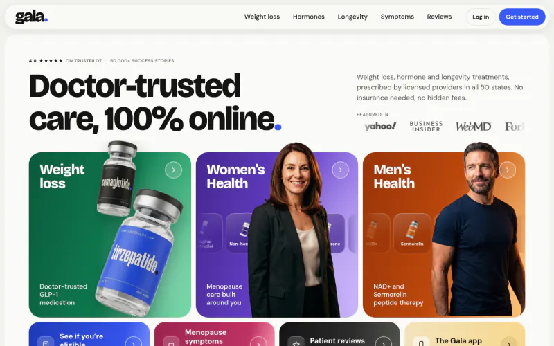 Gala Health homepage