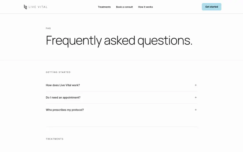 Live Vital website screenshot