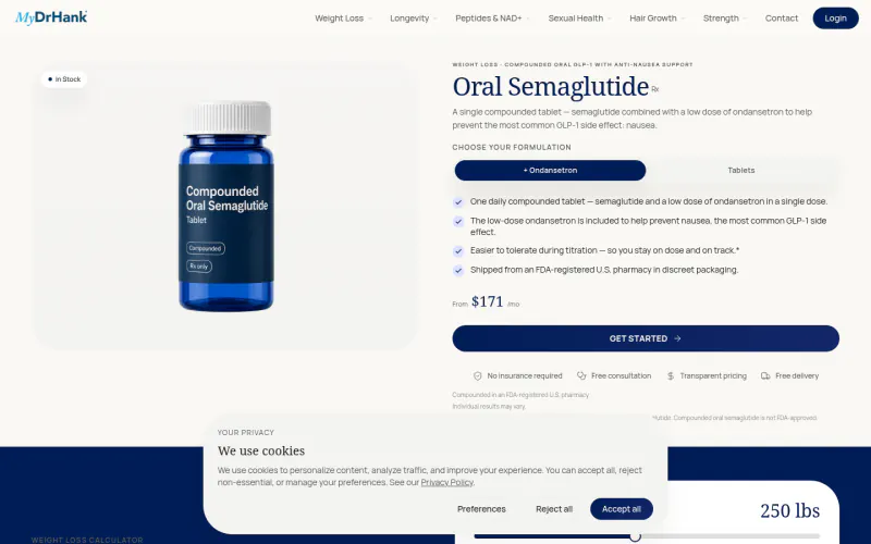 MyDrHank website screenshot