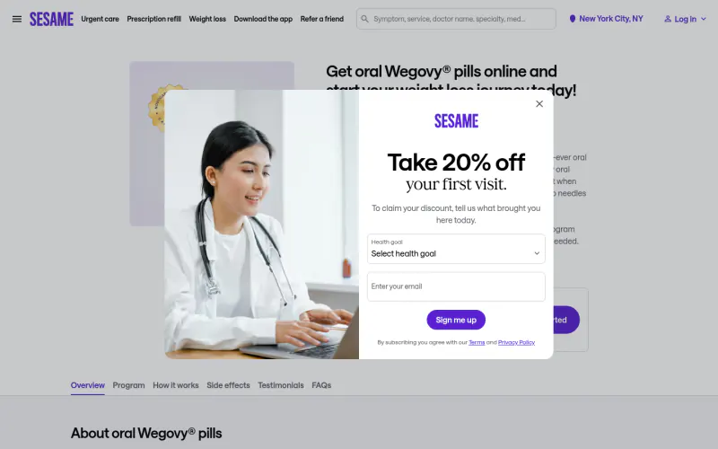 Sesame Care website screenshot