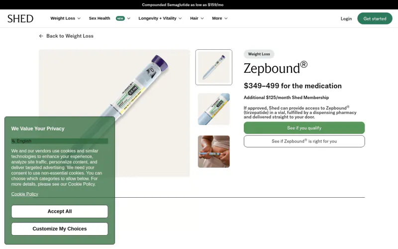 ShedRx website screenshot