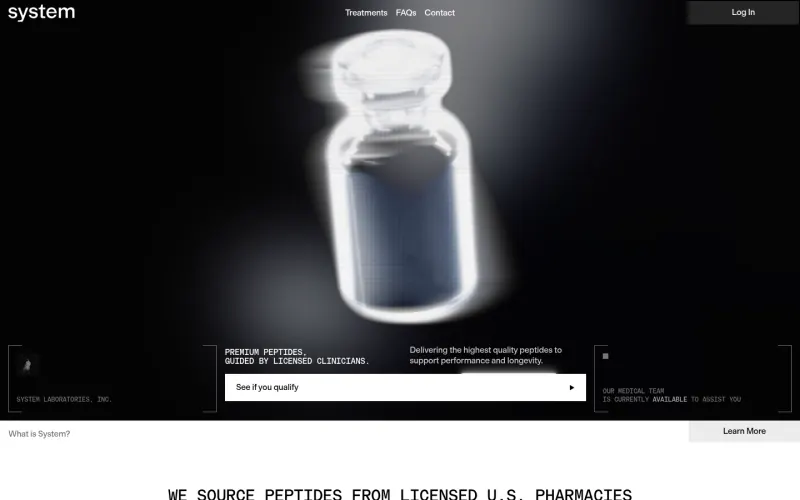 System Labs home page screenshot